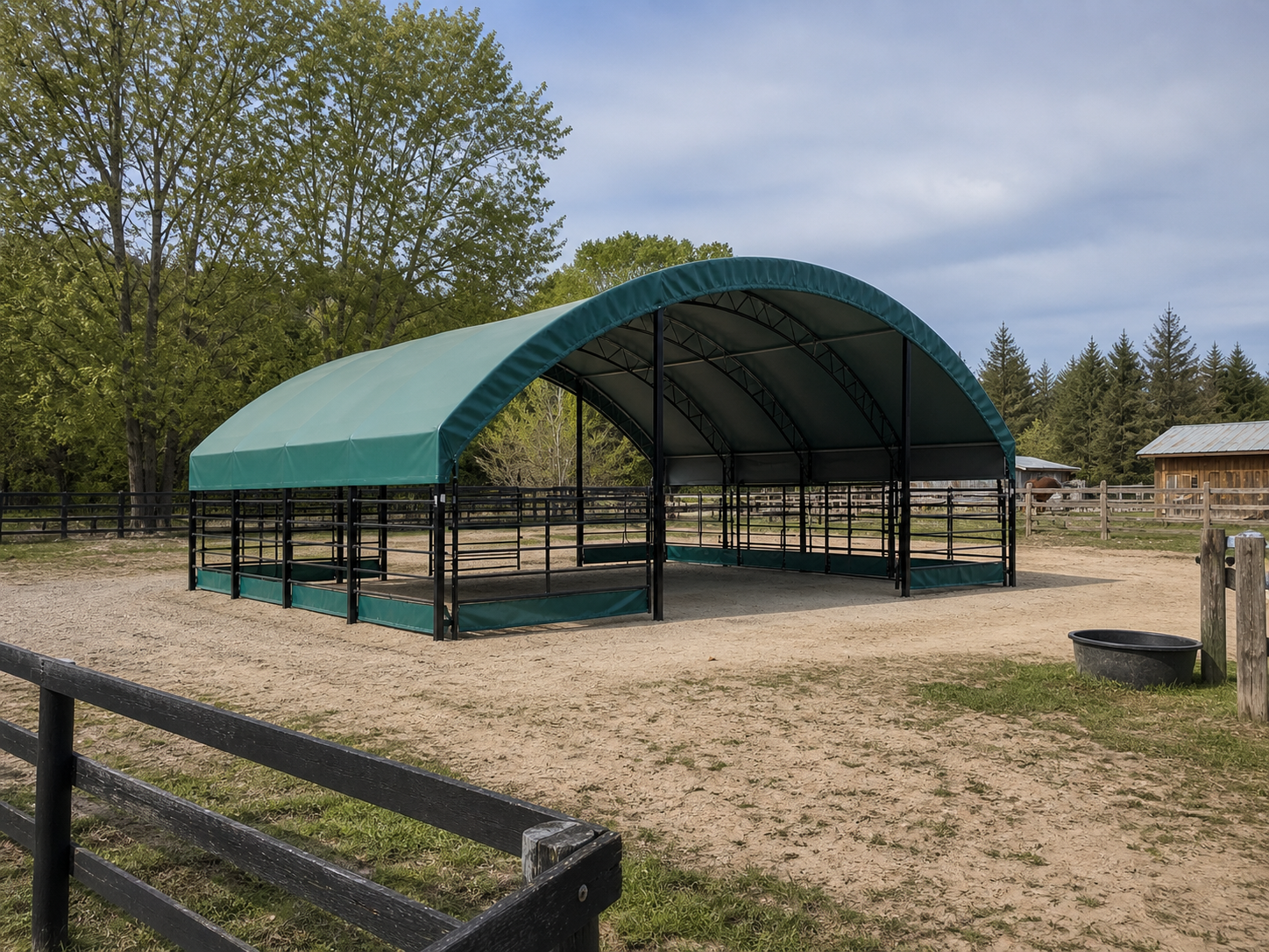 Reitplatzüberdachung 14 × 14 × 6 m Ansicht 5