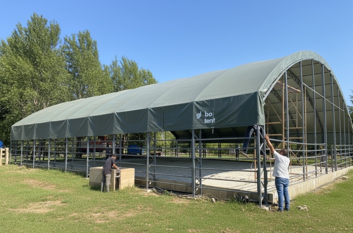 Reitplatzüberdachung 20 × 20 × 6,5 m
