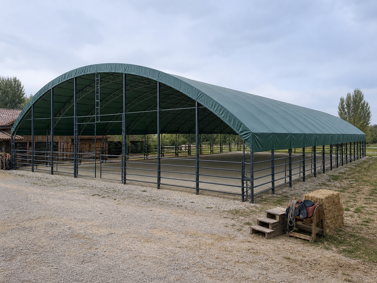 Reitplatzüberdachung 20 × 30 × 6,5 m Ansicht 4