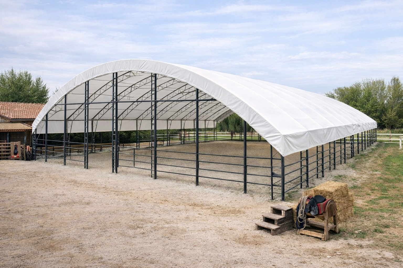 Reitplatzüberdachung 20 × 40 × 6,5 m Ansicht 6