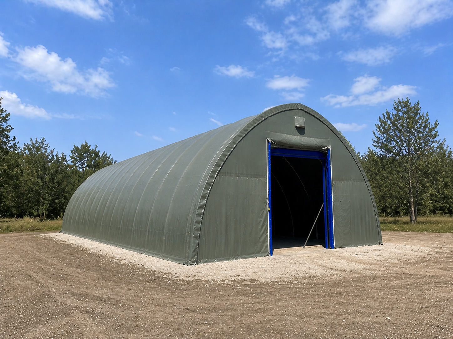 Rundbogenhalle 12,20 × 18 × 6,10 m Ansicht 2