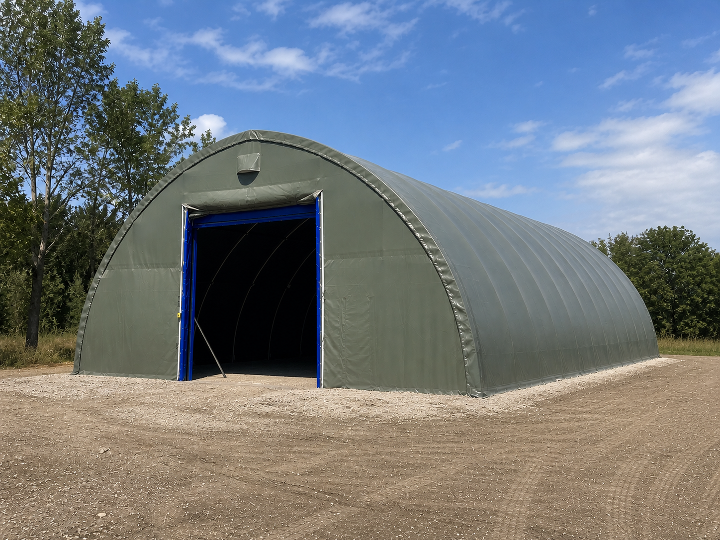 Rundbogenhalle 12,20 × 18 × 6,10 m Ansicht 3
