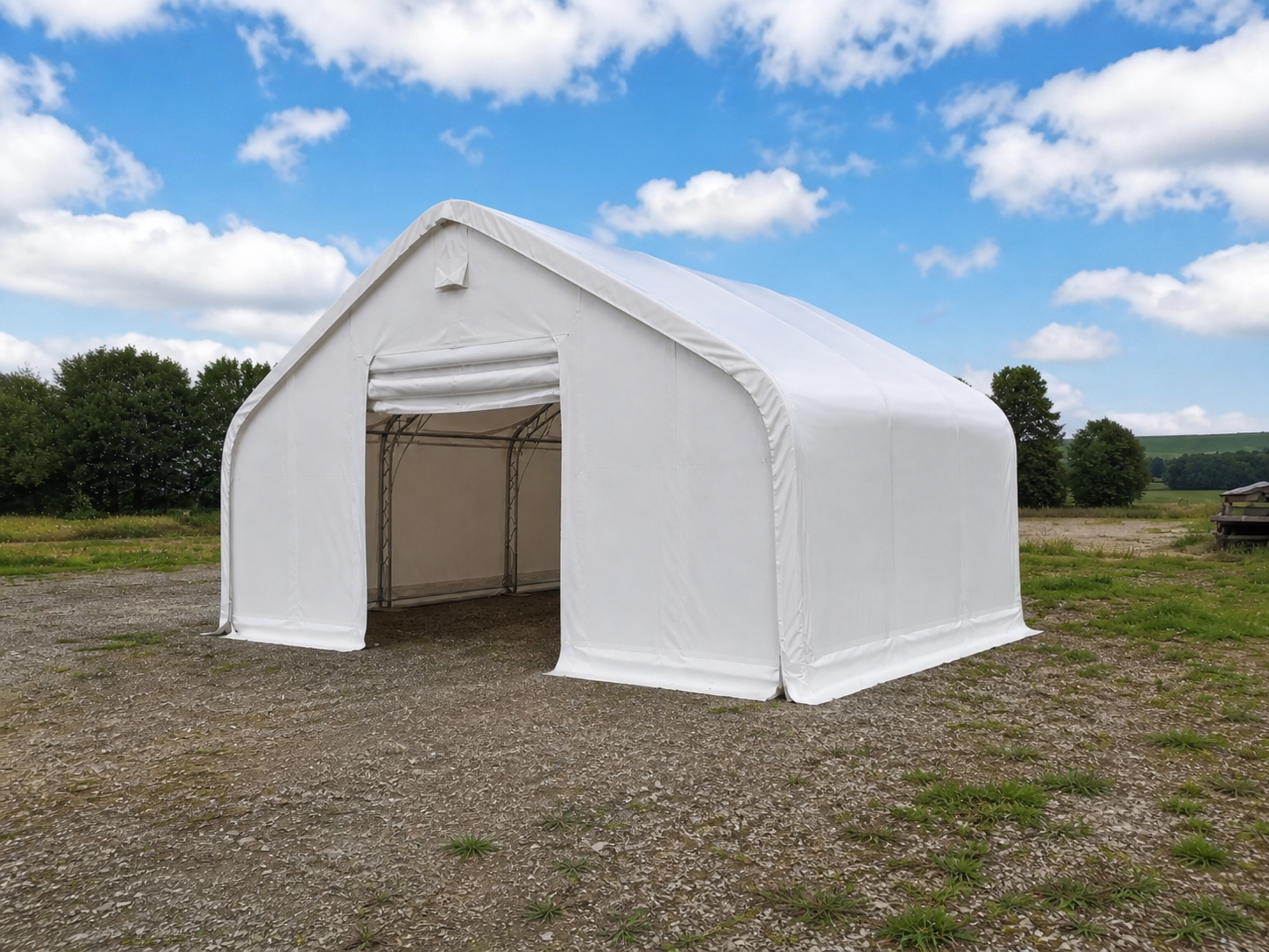 Satteldachhalle 12,20 × 15 × 6,40 m Ansicht 3